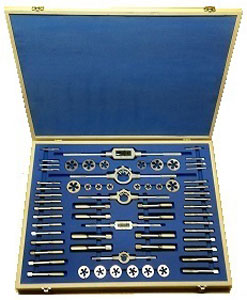 tap and die set in wooden box
