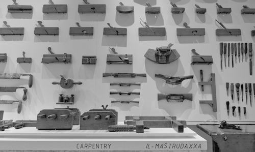 wall of woodworking planes