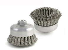 knotted cup brush double row
